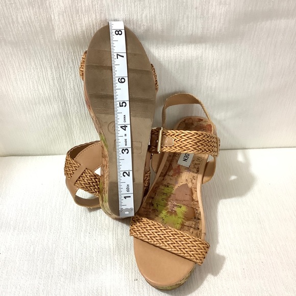STEVE MADDEN “Buttercup” Printed Cork Wedge Sandals - Picture 9 of 10